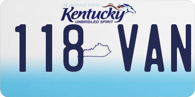 KY license plate 118VAN