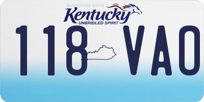 KY license plate 118VAO