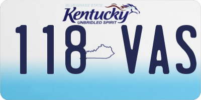 KY license plate 118VAS