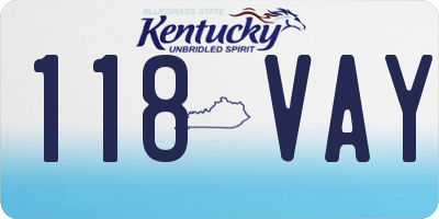 KY license plate 118VAY