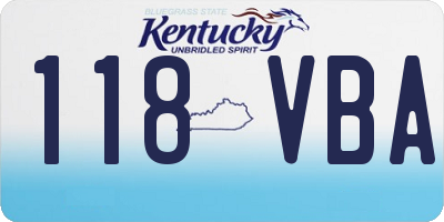 KY license plate 118VBA