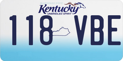 KY license plate 118VBE