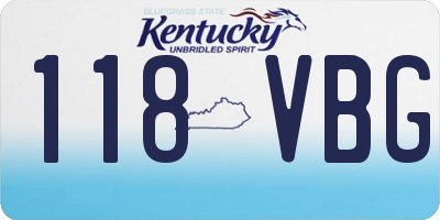 KY license plate 118VBG