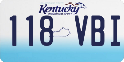 KY license plate 118VBI