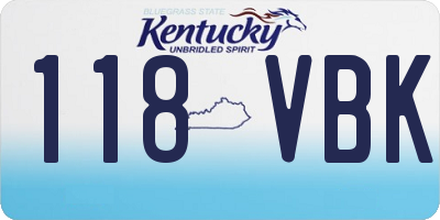 KY license plate 118VBK