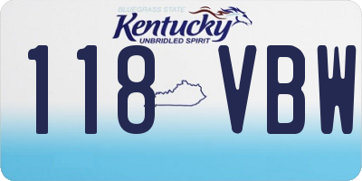 KY license plate 118VBW