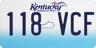 KY license plate 118VCF