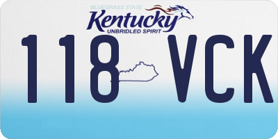KY license plate 118VCK