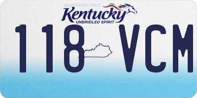 KY license plate 118VCM