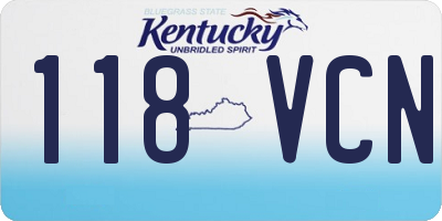 KY license plate 118VCN