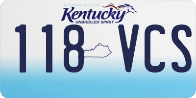 KY license plate 118VCS