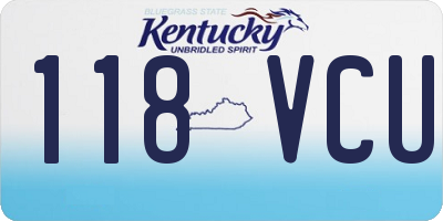 KY license plate 118VCU