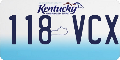 KY license plate 118VCX