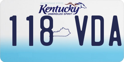 KY license plate 118VDA
