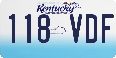 KY license plate 118VDF