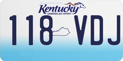 KY license plate 118VDJ