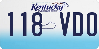 KY license plate 118VDO