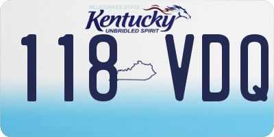 KY license plate 118VDQ