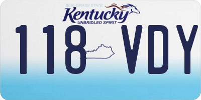 KY license plate 118VDY