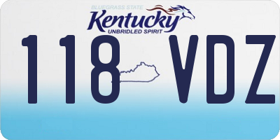 KY license plate 118VDZ