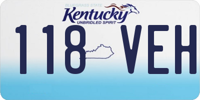 KY license plate 118VEH