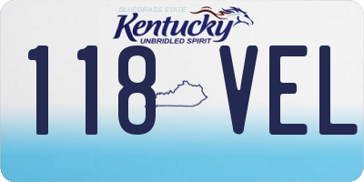 KY license plate 118VEL
