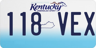 KY license plate 118VEX