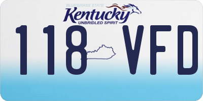 KY license plate 118VFD