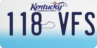 KY license plate 118VFS