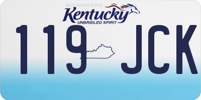 KY license plate 119JCK