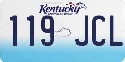 KY license plate 119JCL