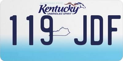 KY license plate 119JDF