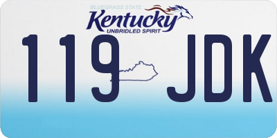 KY license plate 119JDK