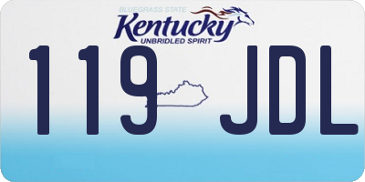 KY license plate 119JDL