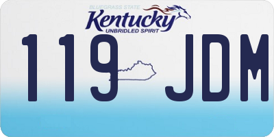 KY license plate 119JDM