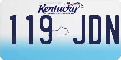 KY license plate 119JDN