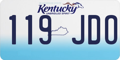 KY license plate 119JDO