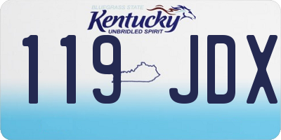 KY license plate 119JDX