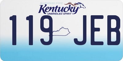 KY license plate 119JEB