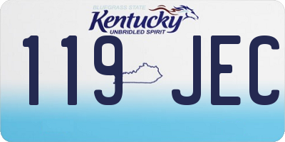 KY license plate 119JEC