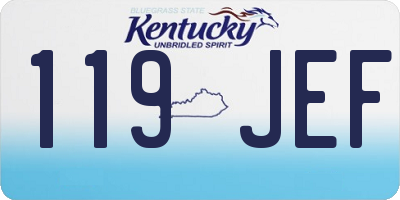 KY license plate 119JEF