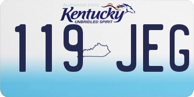 KY license plate 119JEG