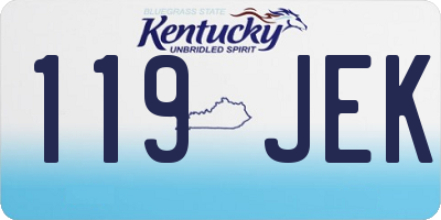 KY license plate 119JEK