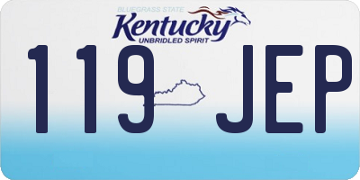 KY license plate 119JEP
