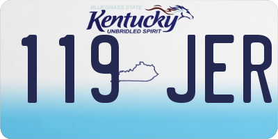 KY license plate 119JER
