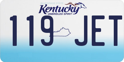 KY license plate 119JET
