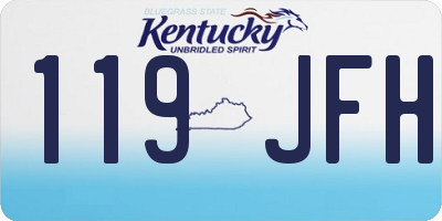 KY license plate 119JFH