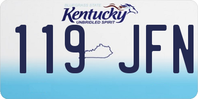 KY license plate 119JFN