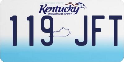 KY license plate 119JFT