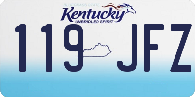 KY license plate 119JFZ